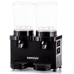 Samixir MM20 Panoramic Twin Cold Beverage Dispenser, 10+10 Lt, Double Mixer, Black - 2