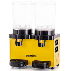 Samixir MM20 Panoramic Twin Cold Beverage Dispenser, 10+10 Lt, Double Mixer, Yellow - 2