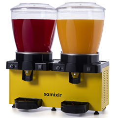 Samixir MM44 Panoramik Twin Soğuk İçecek Dispenseri, 22+22 Lt, Çift Karıştırıcılı, Sarı - 1