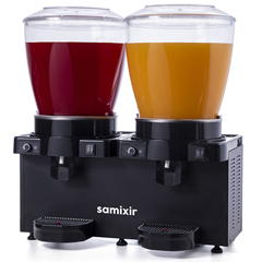 Samixir MM44 Panoramik Twin Soğuk İçecek Dispenseri, 22+22 Lt, Çift Karıştırıcılı, Siyah - 1