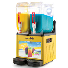 Samixir SLUSH24 Slush Twin Allure Buzlu ve Soğuk İçecek Dispenseri, 12+12 Lt, Sarı - Samixir