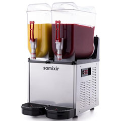 Samixir Slush24 Slush Twin Frozen and Cold Beverage Dispenser, 12+12 lt, Inox - 1