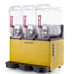 Samixir SLUSH36 Slush Triple Ice and Cold Beverage Dispenser, 12+12+12 L, Yellow - 2