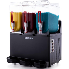 Samixir SLUSH36 Slush Triple Iced and Cold Beverage Dispenser, 12+12+12 Lt, Black - 1