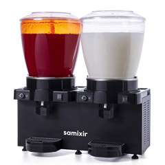 Samixir SM44 Panoramik Twin Soğuk İçecek Dispenseri, 22+22 lt, Karıştırıcılı ve Fıskiyeli, Siyah - 1