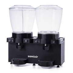 Samixir - Samixir SM44 Panoramik Twin Soğuk İçecek Dispenseri, 22+22 lt, Karıştırıcılı ve Fıskiyeli, Siyah (1)
