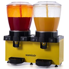 Samixir SS44 Panoramik Twin Soğuk İçecek Dispenseri, 22+22 Lt, Çift Fıskiyeli, Sarı - 1