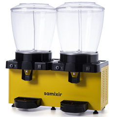 Samixir SS44 Panoramik Twin Soğuk İçecek Dispenseri, 22+22 Lt, Çift Fıskiyeli, Sarı - 2