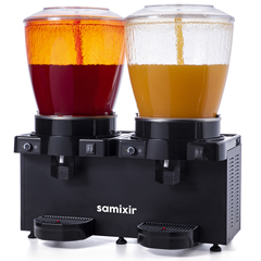 Samixir SS44 Panoramik Twin Soğuk İçecek Dispenseri, 22+22 Lt, Çift Fıskiyeli, Siyah - 1