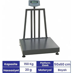 Seles Tartım Baskülü, 150 kg, 50x60 cm, A1 L - Seles