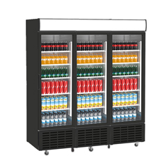 Senox 3 Door Upright Bottle Cooler, with Canopy, 150x69x207.5 cm - Senox