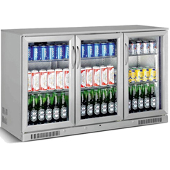 Senox 3 Kapılı Bar Altı Şişe Soğutucu , 135x50,5x85 cm, Inox - Senox