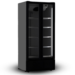 Senox Double Door Upright Bottle Cooler, Black, 120x60.5x181 cm - Senox