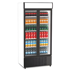 Senox Double Door Upright Bottle Cooler, Canopy Swing Door, White, 98x74x214.5 cm - Senox