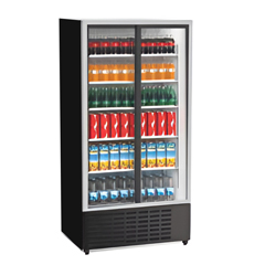 Senox Double Door Upright Bottle Cooler, Without Canopy, Sliding Doors, Black, 98x74x214.5 cm - Senox