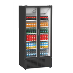 Senox Double Door Upright Bottle Cooler, Without Canopy, Swing Door, Black, 98x74x214.5 cm - Senox