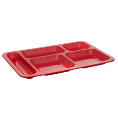 Shome Polycarbonate Self Service Children's Compartment Tray, 5 Compartments, Red 