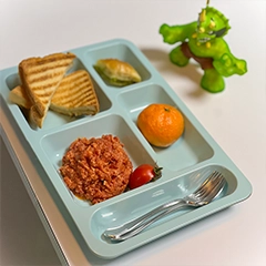 Shome Polycarbonate Self Service Kids Tray, 5 Compartments, Blue - 2
