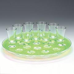 Zicco Shot Service Stand, Polycarbonate Tray, Set of 21, 34 cm, Pink - 1