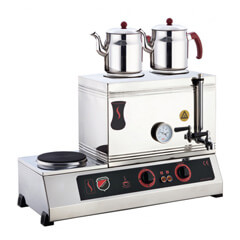 Silverinox 2 Demlikli Çay Kazanı, Çift Taban, Ekonomik, Elektrikli, 40'lık - Silverinox