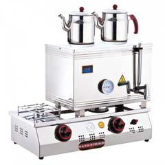 Silverinox 2 Demlikli Çay Kazanı, Çift Taban, Ekonomik, LPG'li, 40'lık - 1