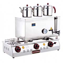 Silverinox 3 Demlikli Çay Kazanı, Çift Taban, Ekonomik, Doğalgazlı, 60'lık - 1