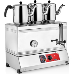 Silverinox 3 Demlikli Çay Kazanı, Pleytsiz, Ekonomik, Elektrikli, 60'lık - Silverinox