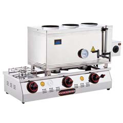 Silver 3 Teapot Tea Urn, Double Base, Economical, Electric + Natural Gas, 60 cm - 2