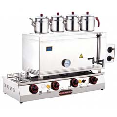 Silverinox 4 Demlikli Çay Kazanı, Çift Taban, Kaynaklı, Doğalgazlı, 85'lik - Silverinox