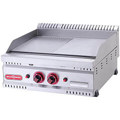 Silverinox 600 Series Grill, Half Grooved, Gas, 60x60 cm - Silverinox
