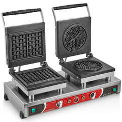 Silverinox Çiftli Waffle Makinesi, Çiçek+Kare - Thumbnail