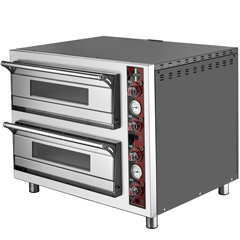 Silverinox Double Deck Electric Pizza Oven, 8 Pizza Capacity, 62x62 cm - Silverinox