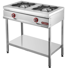 Silverinox Taban Raflı Midi Ocak, 2 Gözlü, Doğalgazlı - Silverinox