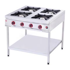 Silverinox Taban Raflı Midi Ocak, 4 Gözlü, LPG'li - Silverinox