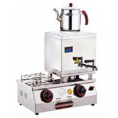 Silverinox Tek Demlikli Çay Kazanı, Çift Taban, Ekonomik, Doğalgazlı, 15'lik - Silverinox