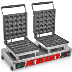 Silverinox Yuvarlak Bubble Waffle Makinesi, Çiftli, Kapaklı - 1