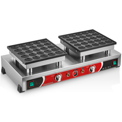 Silverinox Yuvarlak Bubble Waffle Makinesi, Çiftli, Kapaksız - Silverinox