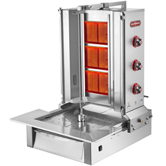 Silverinox 3 Radiant Döner Stove, Bottom Motorized, Natural Gas - Silverinox