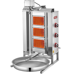 Silverinox 3 Radiant Döner Stove, Top Motorized, Natural Gas - Silverinox