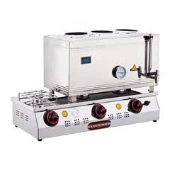 Silverinox 3 Teapot Tea Boiler, Double Base, Economic, Natural Gas, 60's - 2