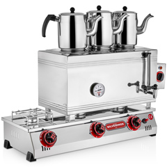 Silverinox 3 Teapot Tea Boiler, Double Base, Welded, Electric+Natural Gas, 60's - Silverinox