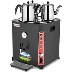 Silverinox Elit 3 Demlikli Tea Maker, 36 Litre, Black - Silverinox