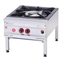 Silverinox Floor Stove, Double Burner, 60x70x50 cm, LPG-NG - Silverinox