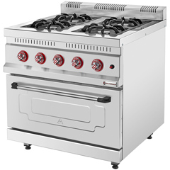 Silverinox Gazlı Kuzine, 80x80x95 cm, 4 Gözlü Ocak, KZN 80 - Silverinox