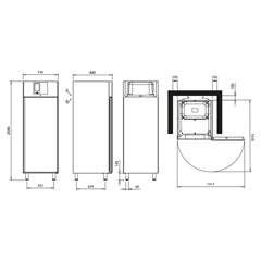 Sin Of Cold Delayed Fermentation Cabinet, Touch Control, 18 Pieces 60x40 cm Tray Capacity - 2