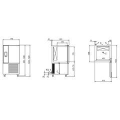 Sin Of Cold Shock Refrigerator and Freezer, Touch Control, Capacity of 10 Trays 40x60 cm - 2