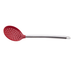 Single Handle Silicone Strainer, Red - Biradlı