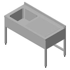 Sink Table, 1G/1D, Left 3 Door, 120x60 cm - Öztiryakiler