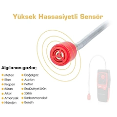 Smart Sensor AT8800L Yanıcı Gaz Kaçak Dedektörü, Seviye Alarmlı - 4