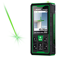 Sndway SW-80GQ Kameralı Lazermetre, Yeşil Lazerli, 80 Metre, Şarjlı ve IP68 Korumalı - SNDWAY